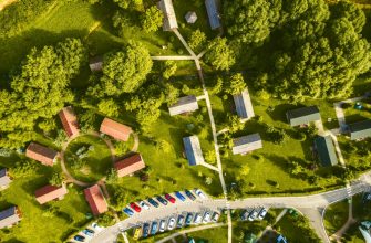 aerial view homes residential community subdivision upscale area ecological living natural environment with lots greenery park