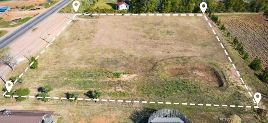 land plot building house aerial view land field with pins pin location housing subdivision residential development owned sale rent buy investment home house expand city suburb 1