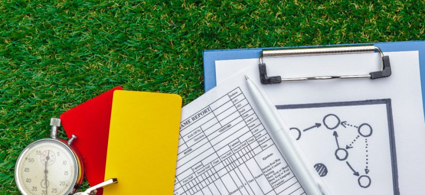 two penalty cards whistle referee